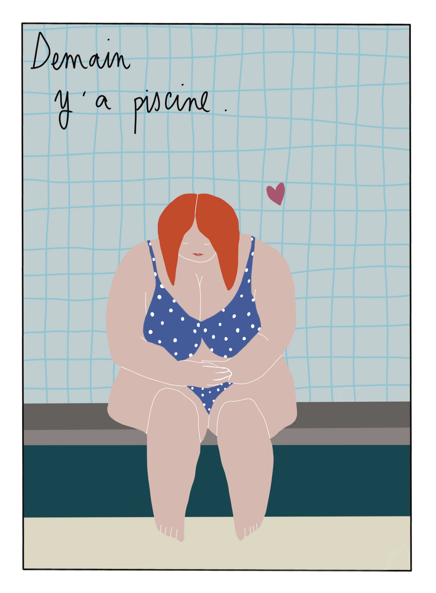 Y a piscine, 21 x 30 cm