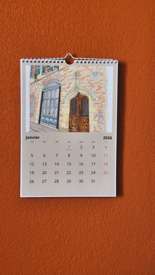 Calendrier mural 2026, 21 x 30 cm
