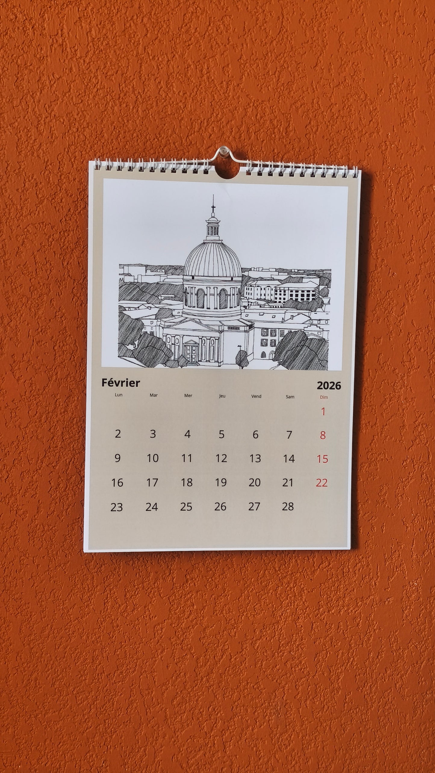 Calendrier mural 2026, 21 x 30 cm