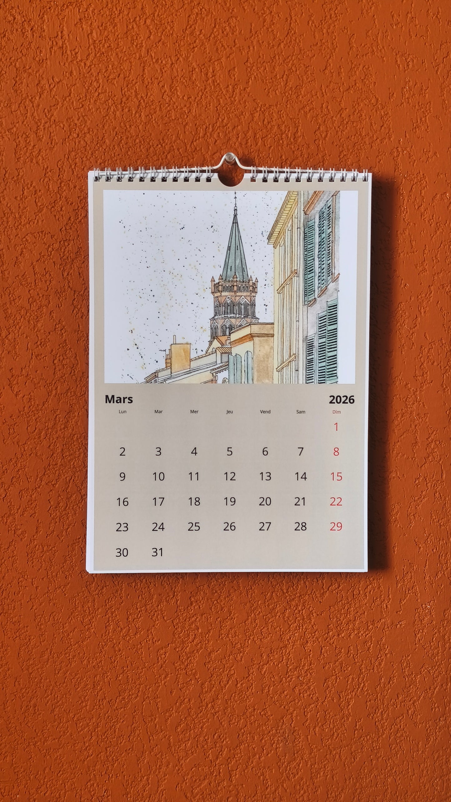 Calendrier mural 2026, 21 x 30 cm