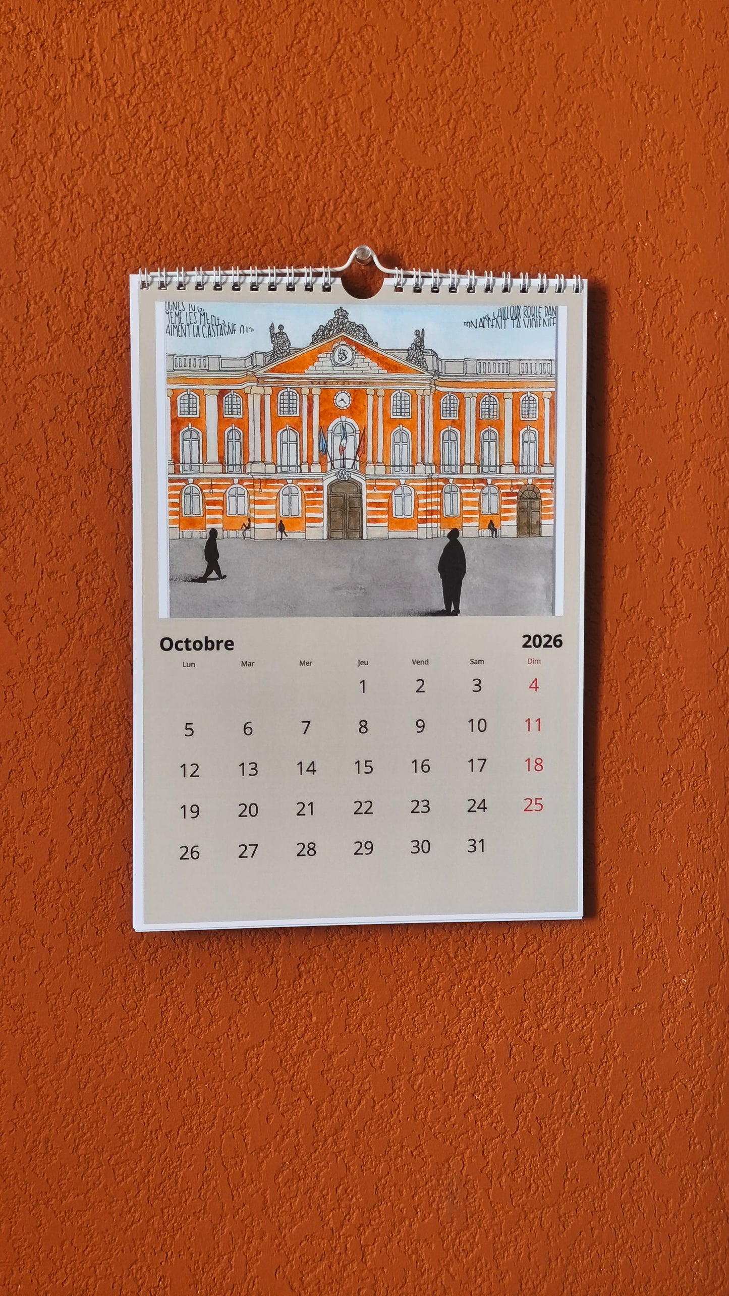 Calendrier mural 2026, 21 x 30 cm