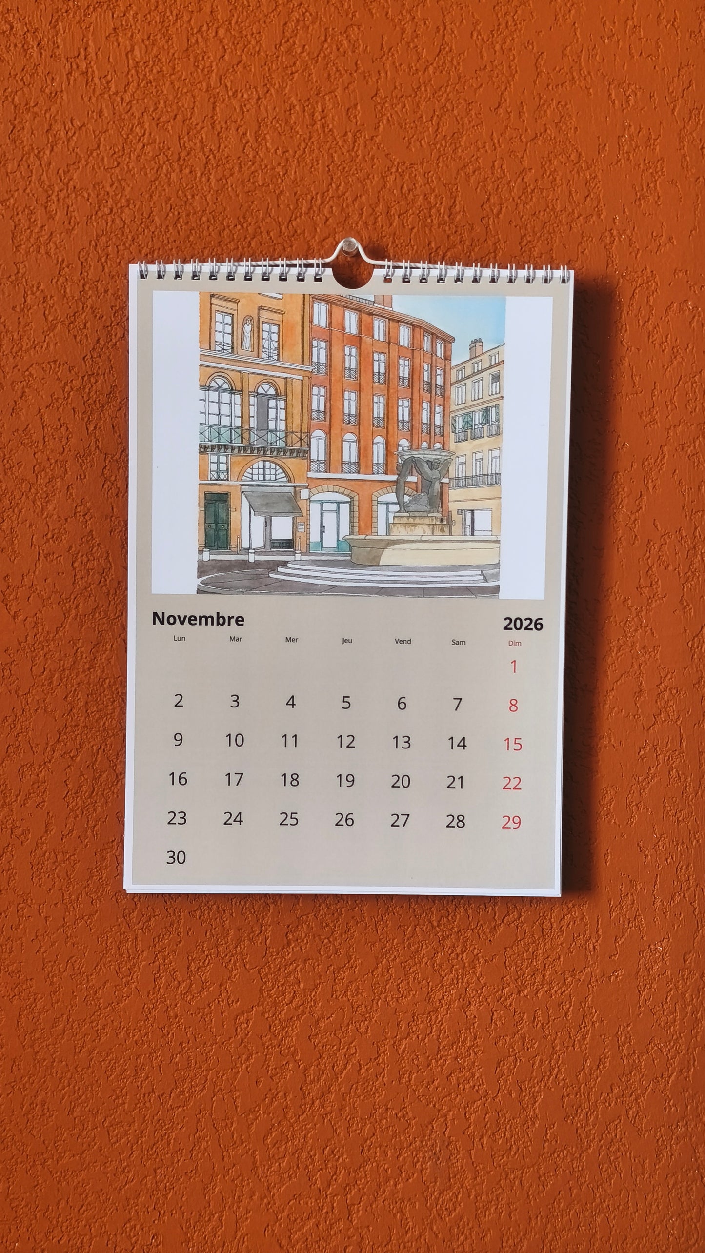 Calendrier mural 2026, 21 x 30 cm