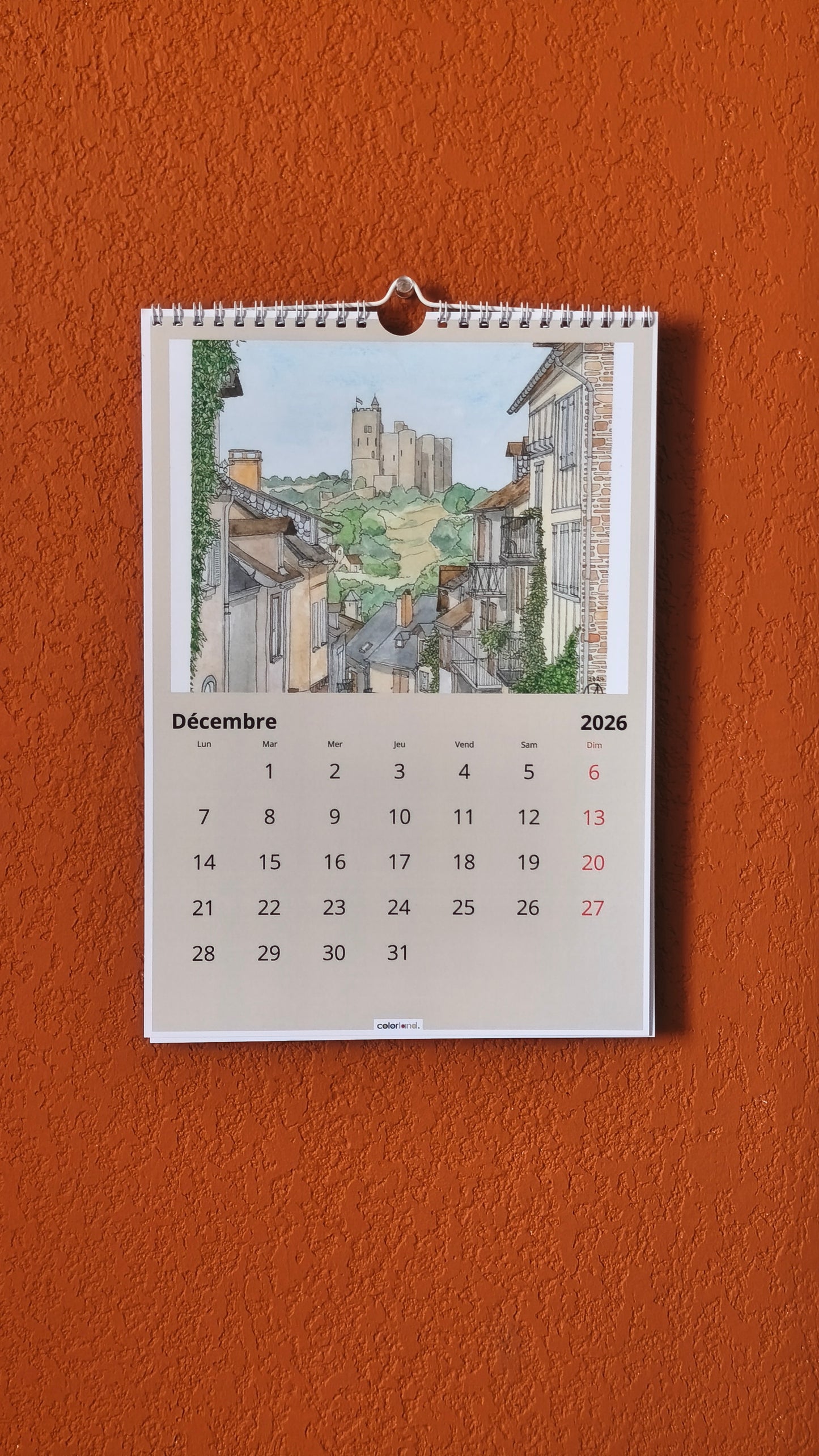 Calendrier mural 2026, 21 x 30 cm