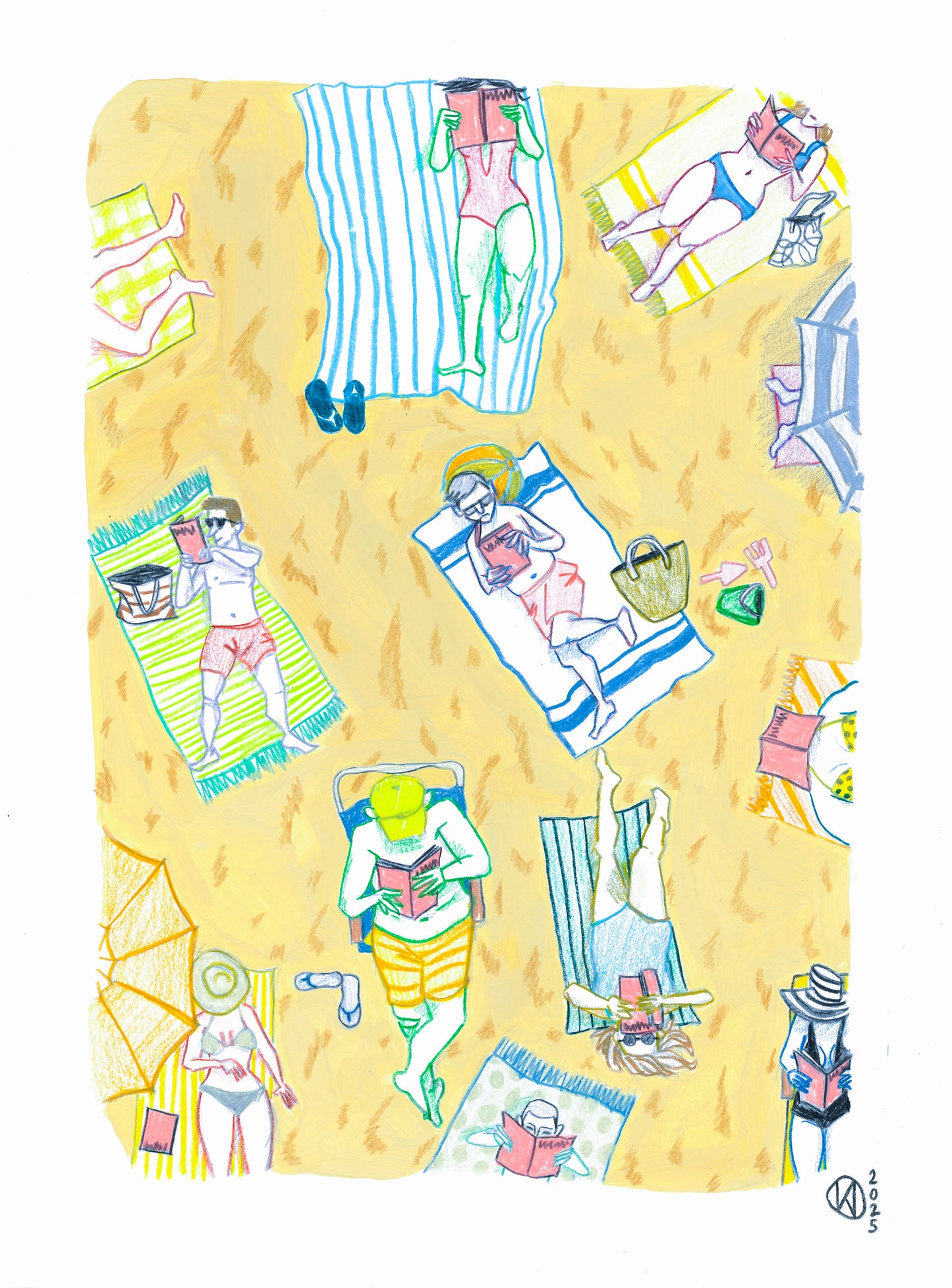 A la plage, 30 x 40 cm