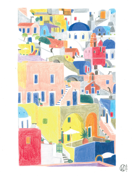 Santorin, 30 x 40 cm