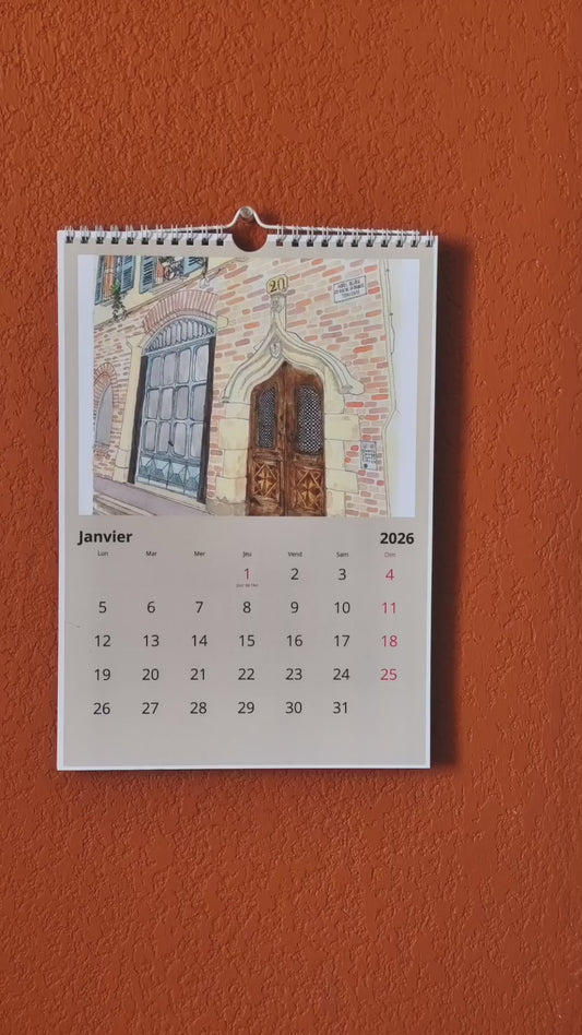 Calendrier mural 2026, 21 x 30 cm