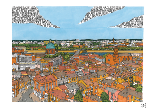 Toulouse et Nougaro, 30 x 40 cm ou 50 x 70 cm